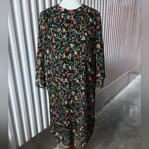 Glamour Black Floral Dress with Vibrant Accents